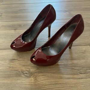 Jessica Simpson Deep Red Peep-Toe Heels size 9.5
